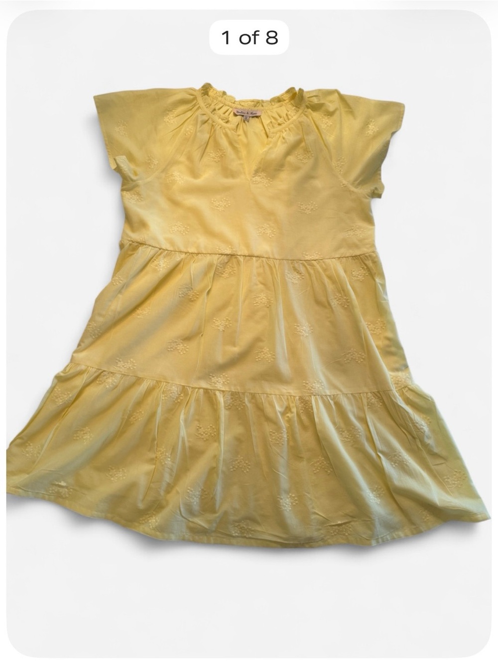 Harlow & Rose Yellow Embroidered Tiered Dress | Size Large | Fully Lined

Descri